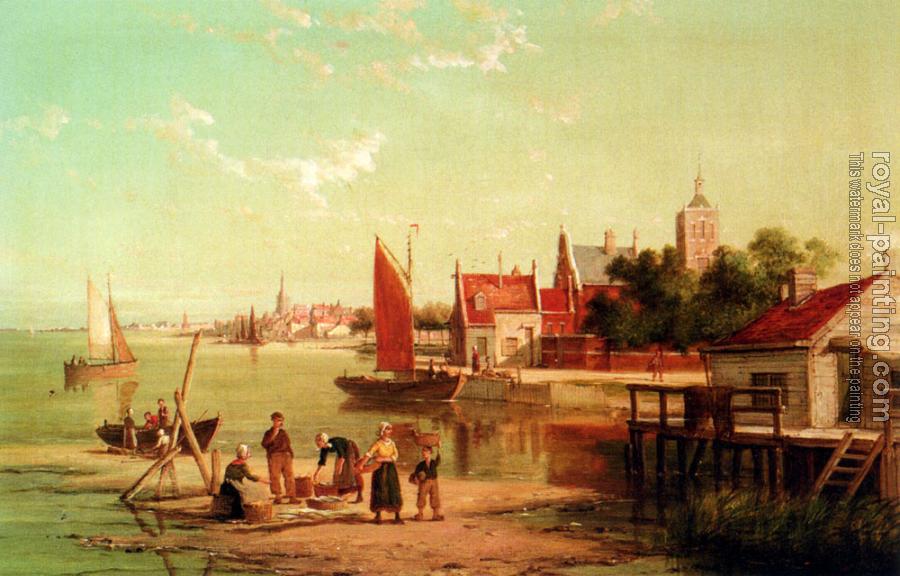 Cornelis Christiaan Dommelshuizen : Dommersen William On The River Amstel Amsterdam Holland
